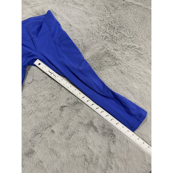 Lululemon Pants Womens Size 2 Blue High Rise Crop Pocket Leggings Fast Free Gym - Picture 12 of 14